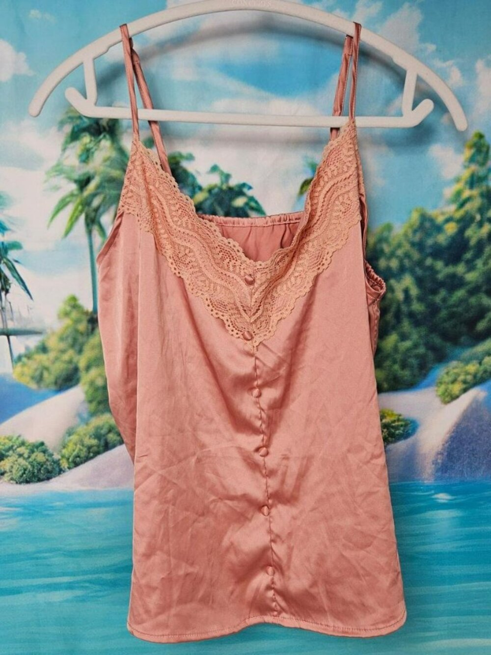 Satin Lace Trim Tank Womens Pink Satin Camisole Top miduu Feminine New Summer